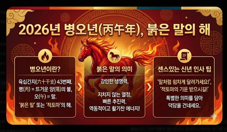 2026 신년 인사 문구, 병오년 센스있는 덕담 총정리