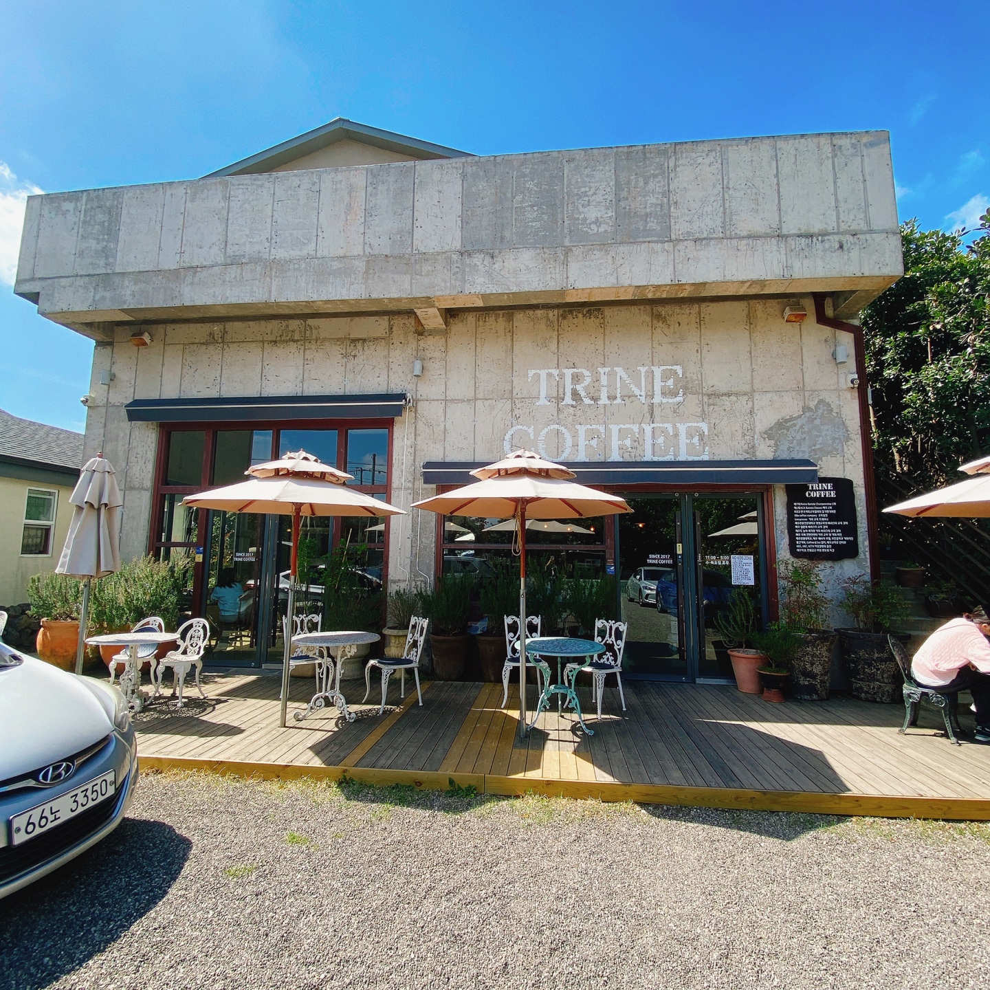 제주 조천 와흘메밀마을 하겐다즈아몬드아포가토 트라인커피 조천카페