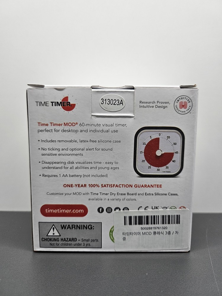 Time Timer MOD 패키지에 적힌 제품 소개