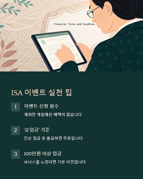isa 이벤트 실천 팁