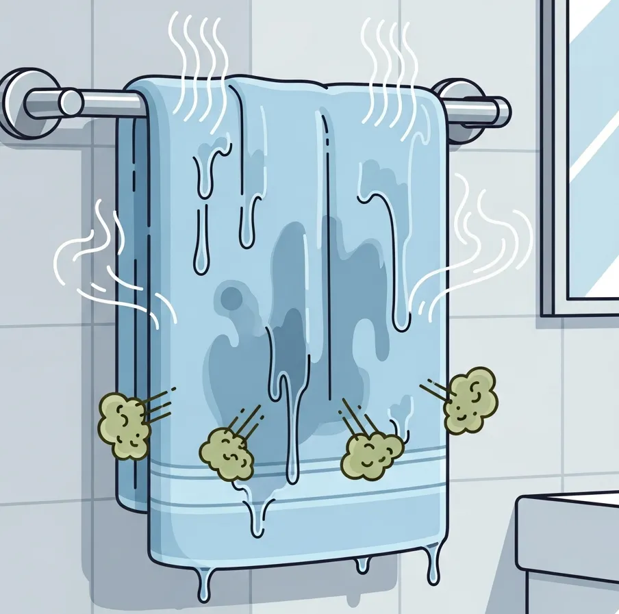 젖은 수건 냄새 발생