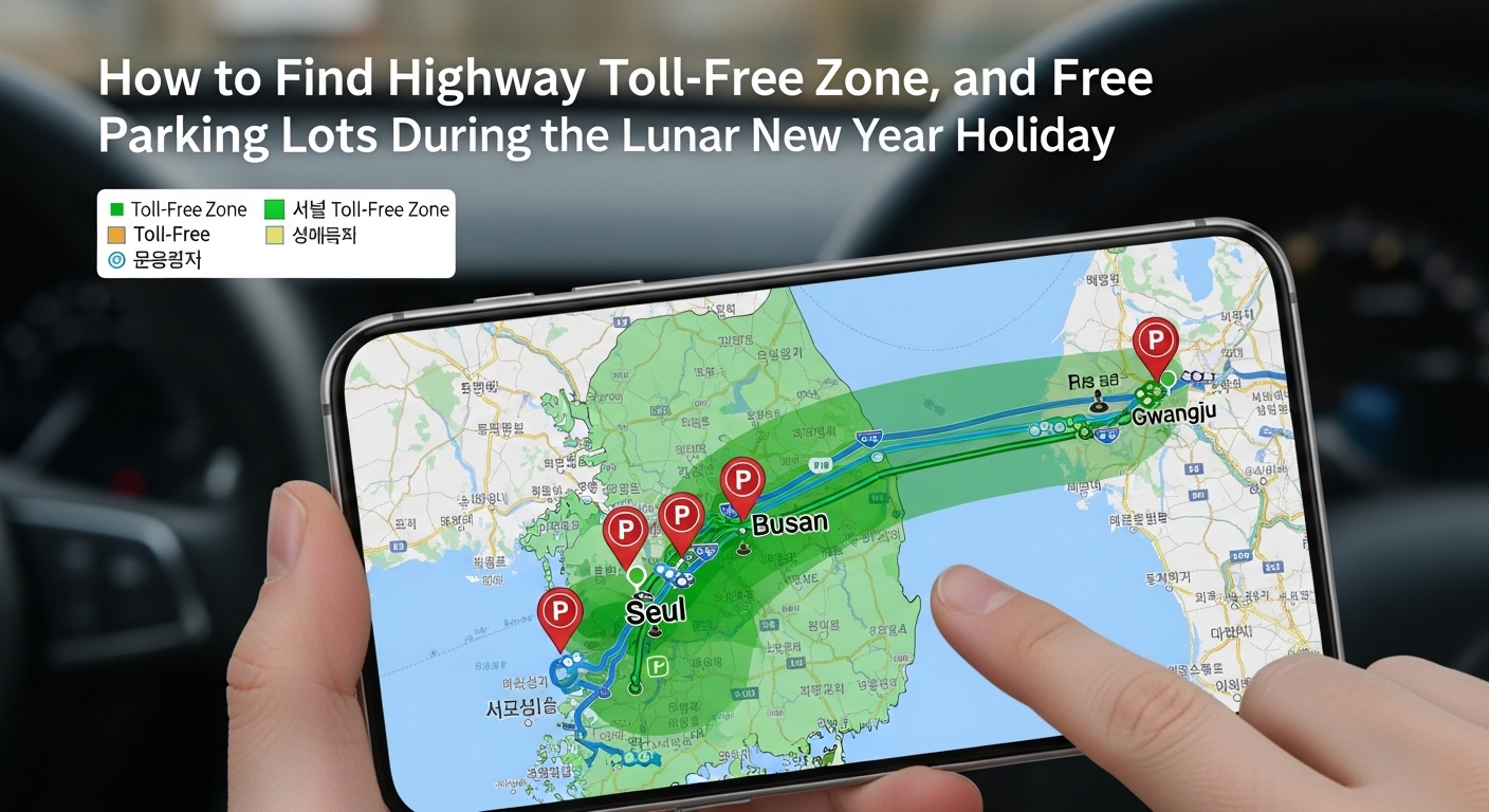 설날 연휴 기간 고속도로 통행료 면제 구간과 무료 개방 주차장 검색 방법 안내