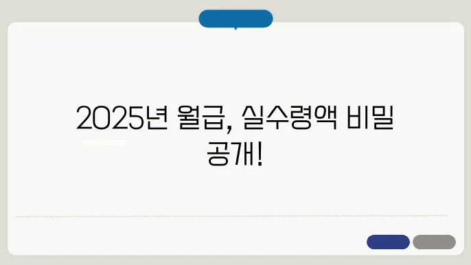 2025 월급, 연봉 실수령액표 계산