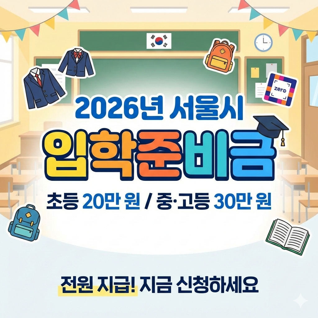 2026년 서울시 입학준비금 신청 기간 및 초중고 지급 금액 총정리