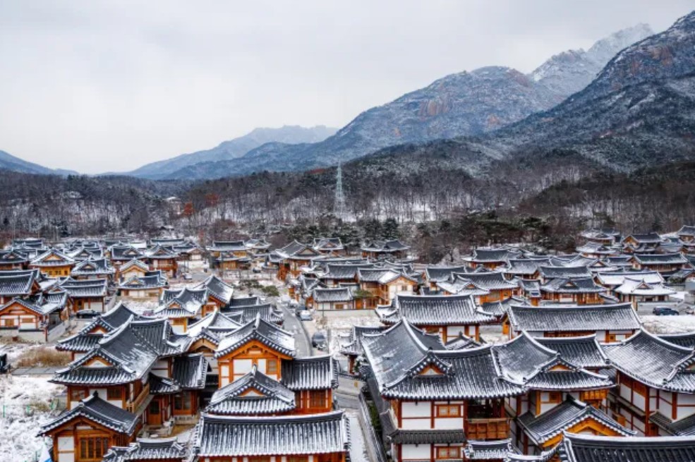 겨울 한옥마을 사진
