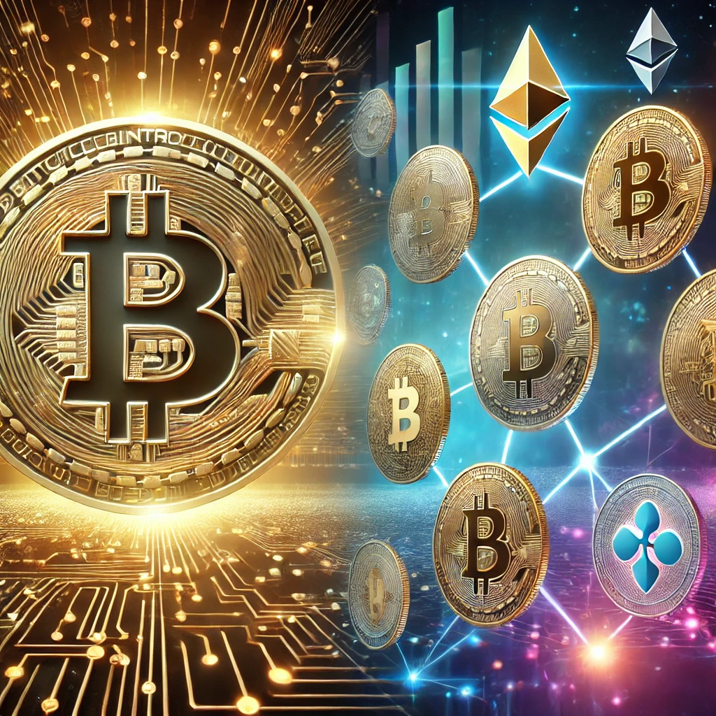 비트코인과 알트코인 연관된 이미지.