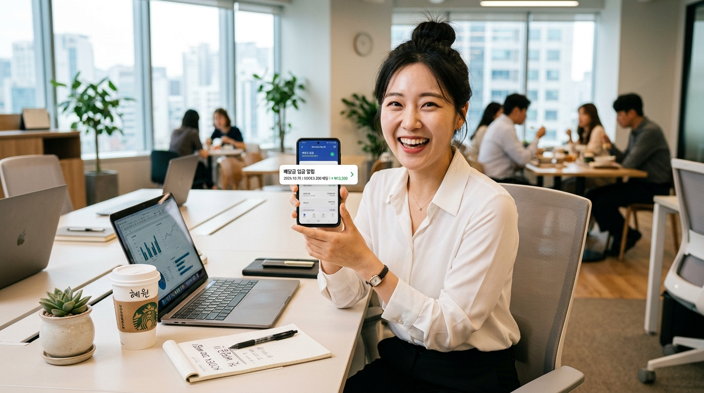 첫 배당금 받고 기뻐하는 신입