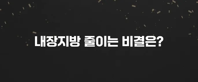 뱃살의 주범, 내장지방 효과적으로 빼는 5가지 방법