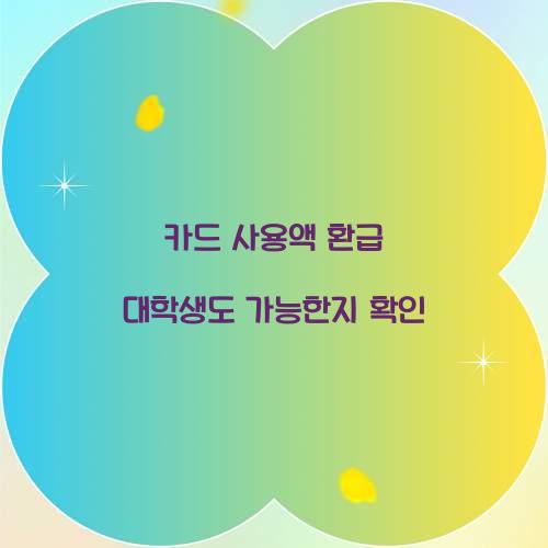 카드 사용액 환급 대학생도 가능한지 확인