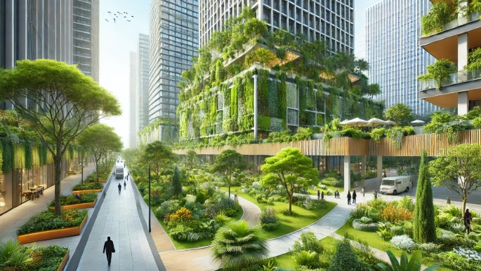 @미세먼지 흡수식물로 만든 녹지공간 관련 이미지