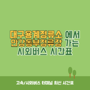 대구용계정류소에서 안강동부정류장 가는 시외버스 시간표 최신정보