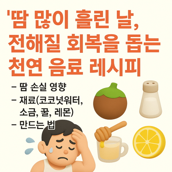 땀 많이 흘린 날, 전해질 회복을 돕는 천연 음료 레시피/GPT