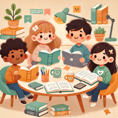 스터디그룹으로 공부를 하는 모습