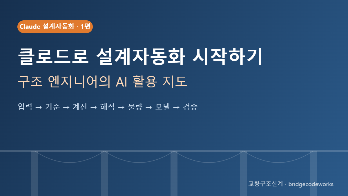 클로드로 설계자동화 시작하기 - 구조 엔지니어의 AI 활용 지도 대표 이미지