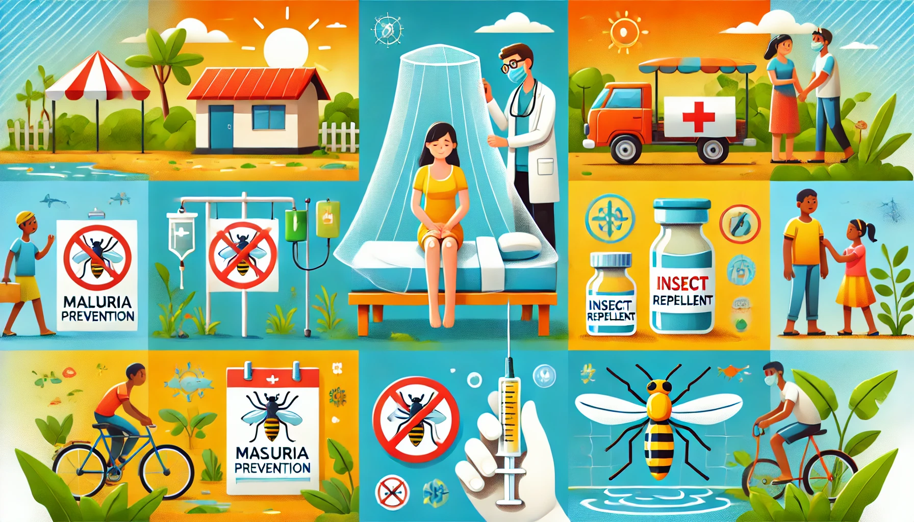 말라리아 예방법 이미지