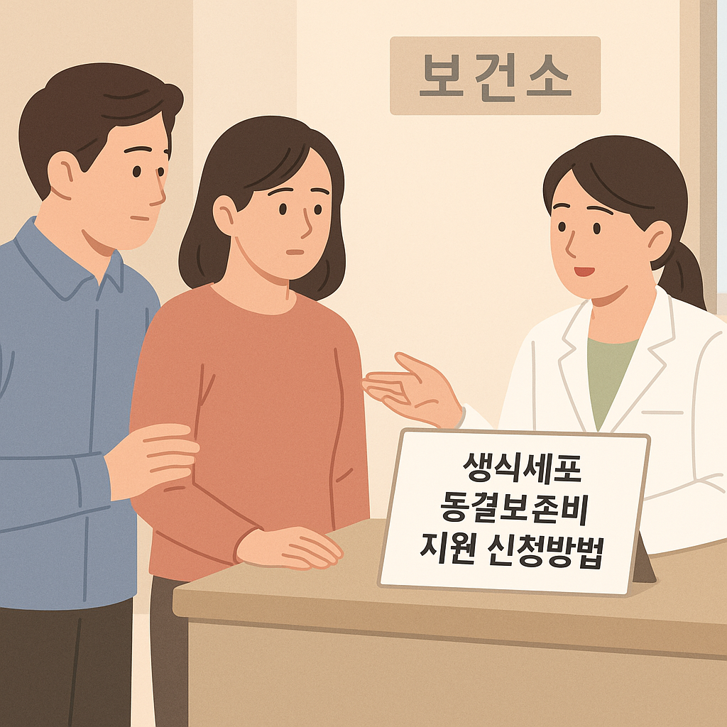 생식세포 동결보존비 지원 신청 방법과 보건소 방문 장면