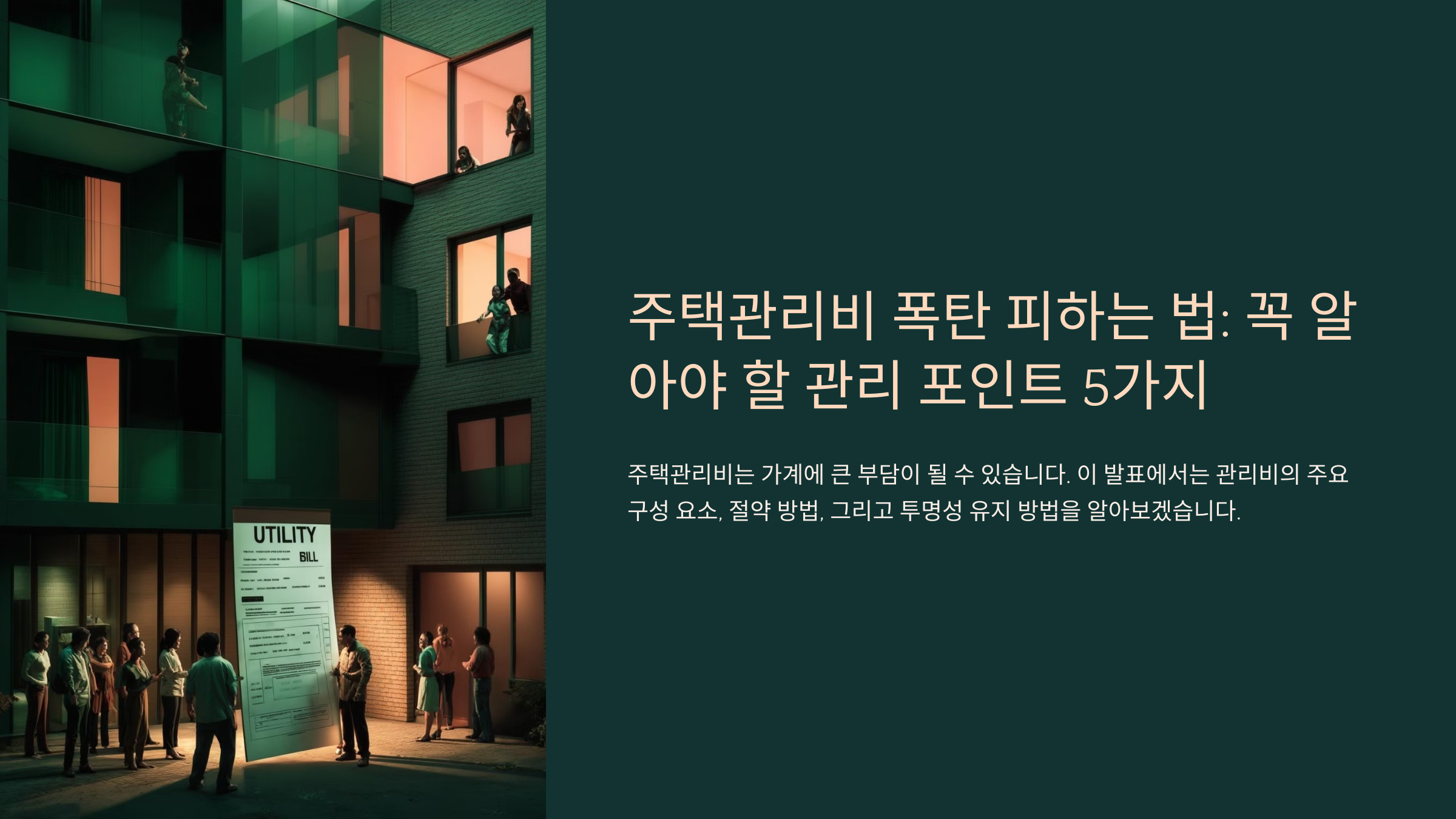 주택관리비 폭탄 피하는 법!