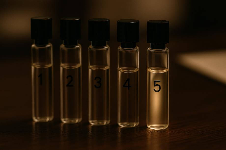 1~5번 중 5번 샘플만 강조된 장면