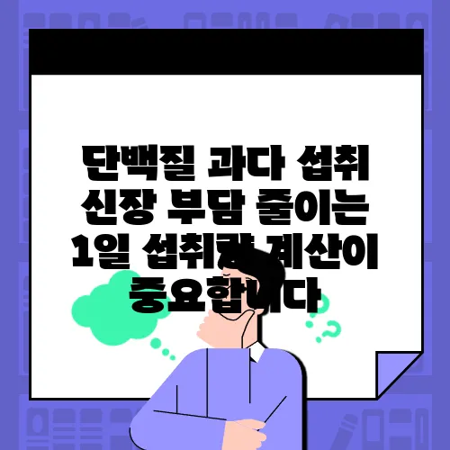 단백질 과다 섭취 신장 부담 줄이는 1일 섭취량 계산이 중요합니다