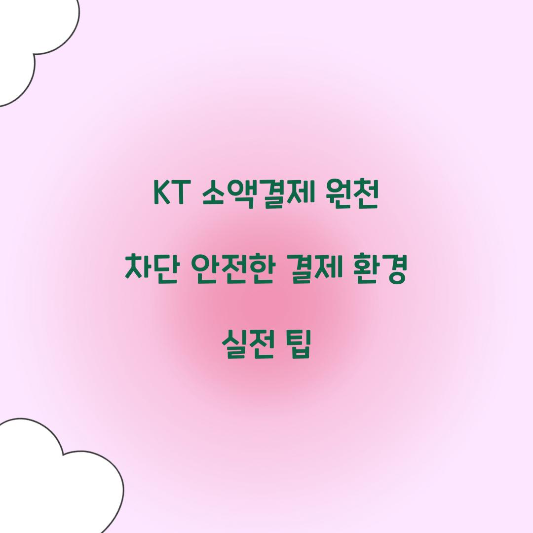 KT 소액결제 원천 차단