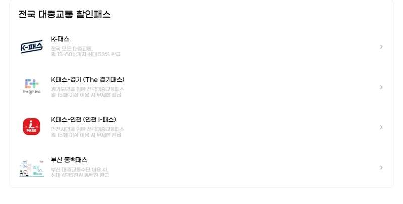 전국 대중교통 할인패스