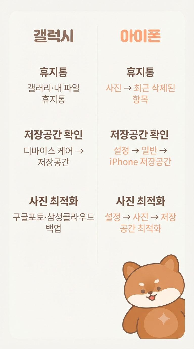 스마트폰 저장공간 부족할 때, 사진 안 지우고 용량 늘리는 법 (갤럭시&middot;아이폰)