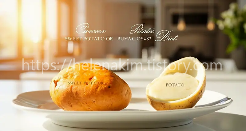 삶은 고구마와 삶은 감자 이미지