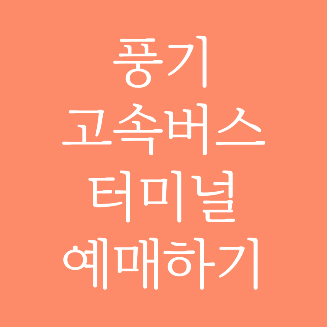 풍기 고속버스터미널 시간표 조회 및 예매하기