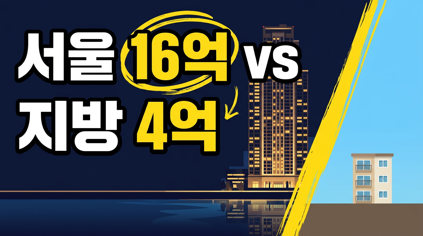 서울과 지방의 집값 차이를 그림으로 표현한 이미지