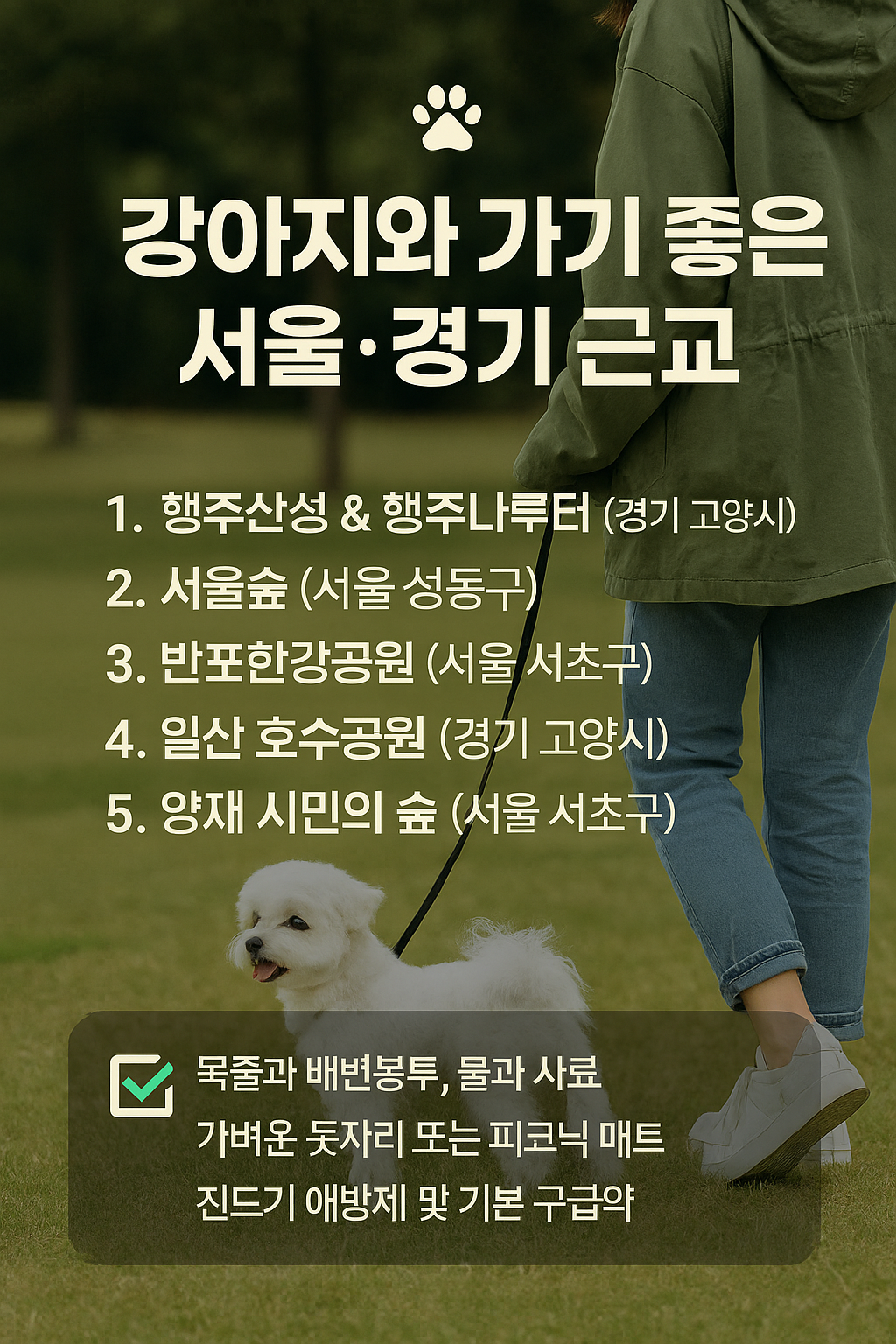 강아지와 가기 좋은 서울 경기 근교