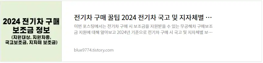 2024 전기차 구매 보조금 정보