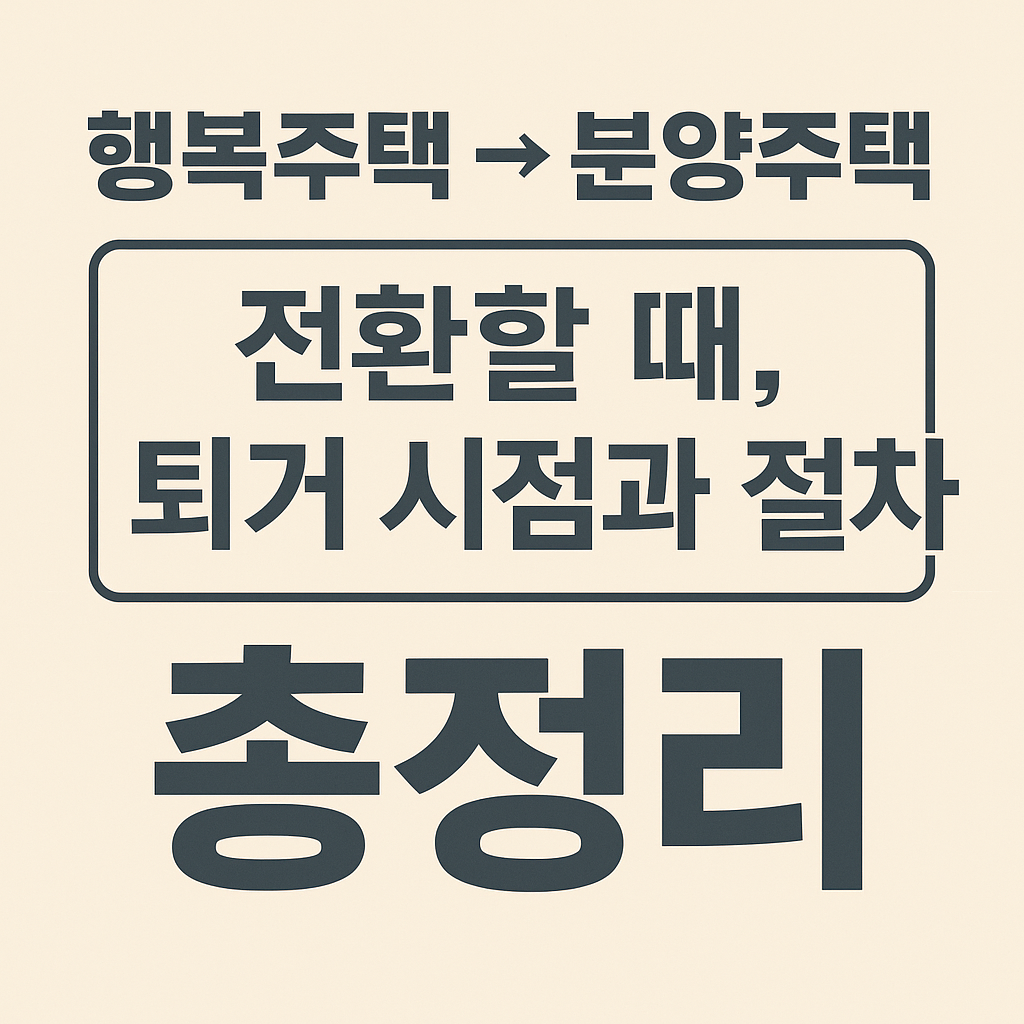 행복주택에서 분양주택으로 전환할 때, 퇴거 시점과 절차