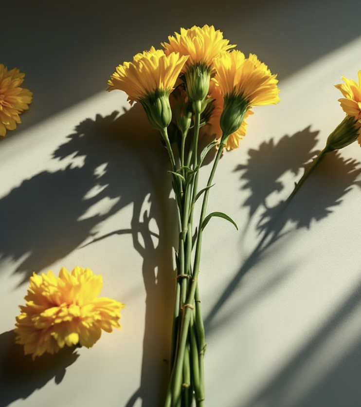 의외의 경고등&amp;#44; 노란색 카네이션