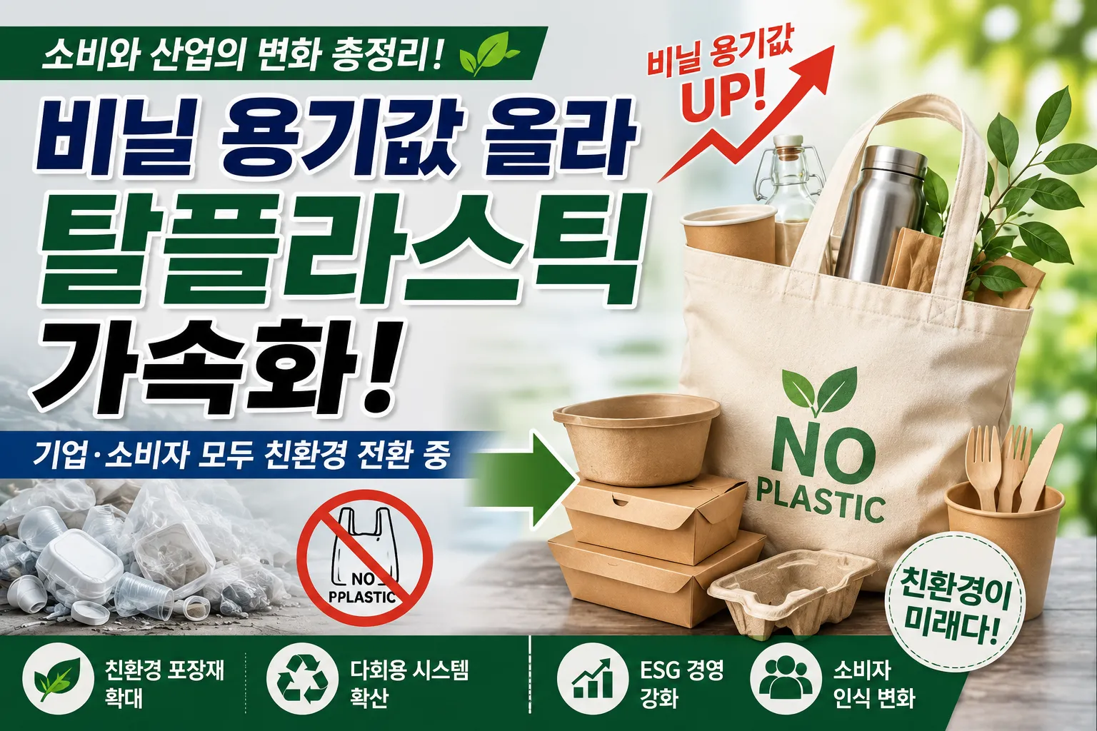 비닐 용기값 올라 탈플라스틱 가속화