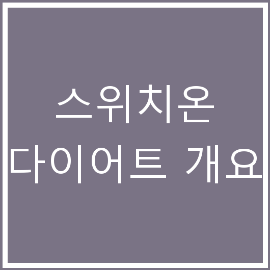 스위치온 다이어트 개요