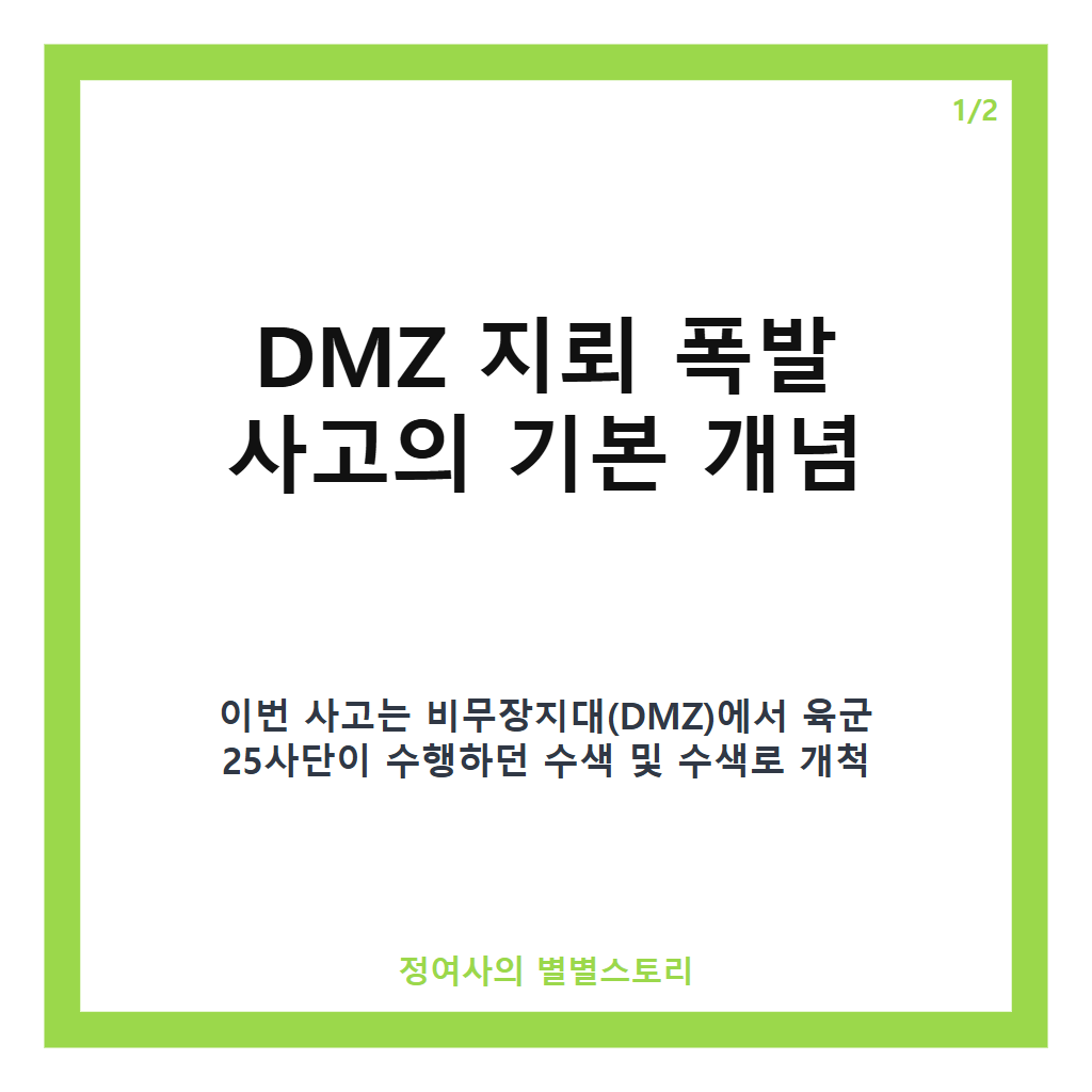 DMZ 지뢰 폭발 사고, 육군 25사단 작전 중 장병 3명 부상과 긴급 후송 상황 분석 카드뉴스 1