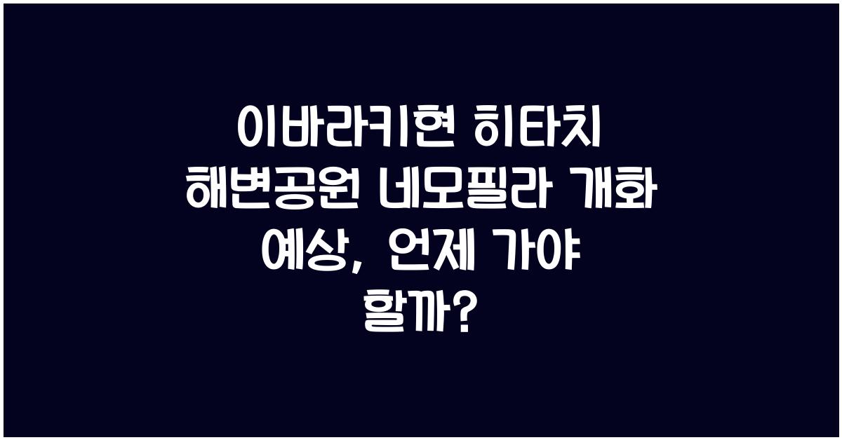 이바라키현 히타치 해변공원 네모필라 개화 예상