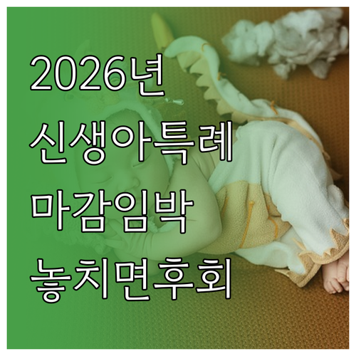 신생아 특례대출 2026년 신청 마감..
