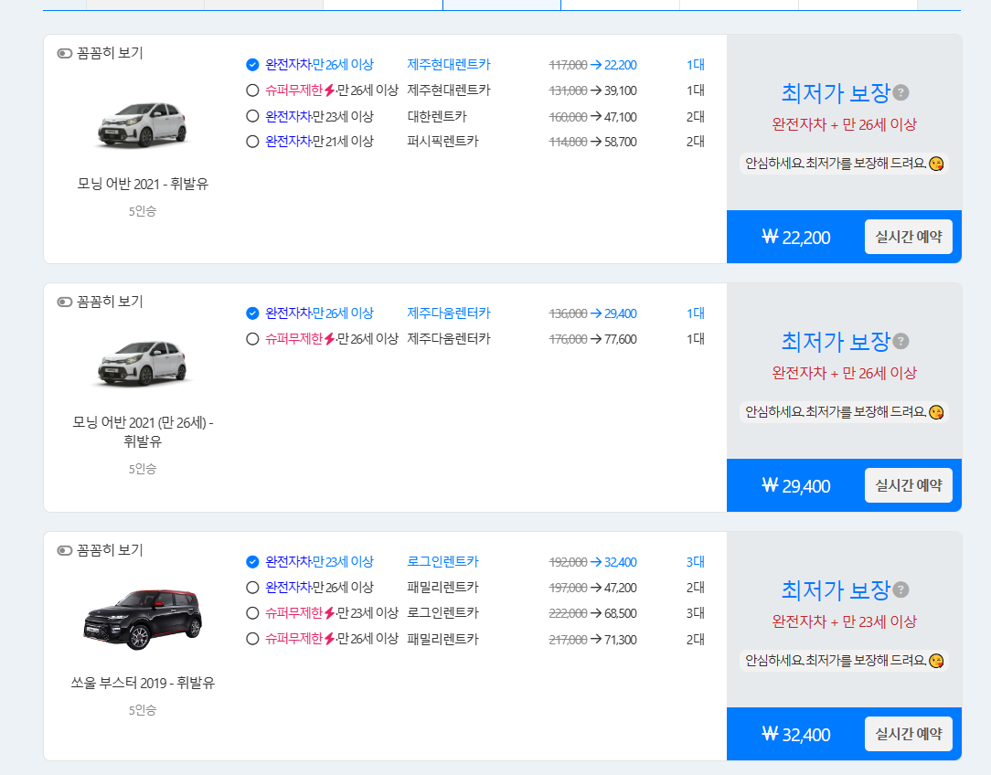 돌하루팡 렌트카