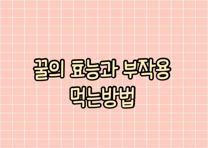 꿀의 효능과 부작용 먹는방법 글자 이미지