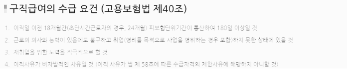 실업급여 수급 자격