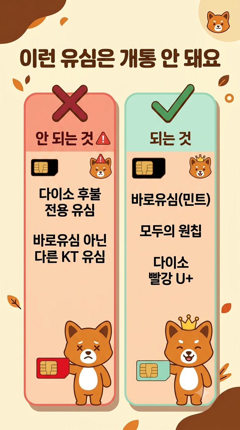 편의점 유심으로 선불폰 개통, 어떤 유심 사야 되는지 (바로유심&middot;모두의원칩&middot;다이소)