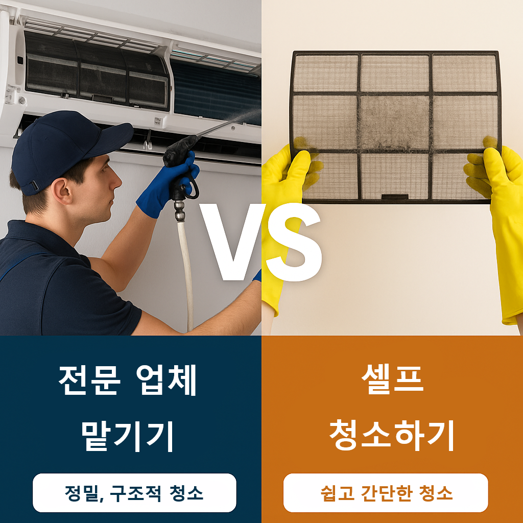 전문업체는 분해 세척까지 가능한 반면, 셀프 청소는 비교적 간단하지만 한계가 있어요.