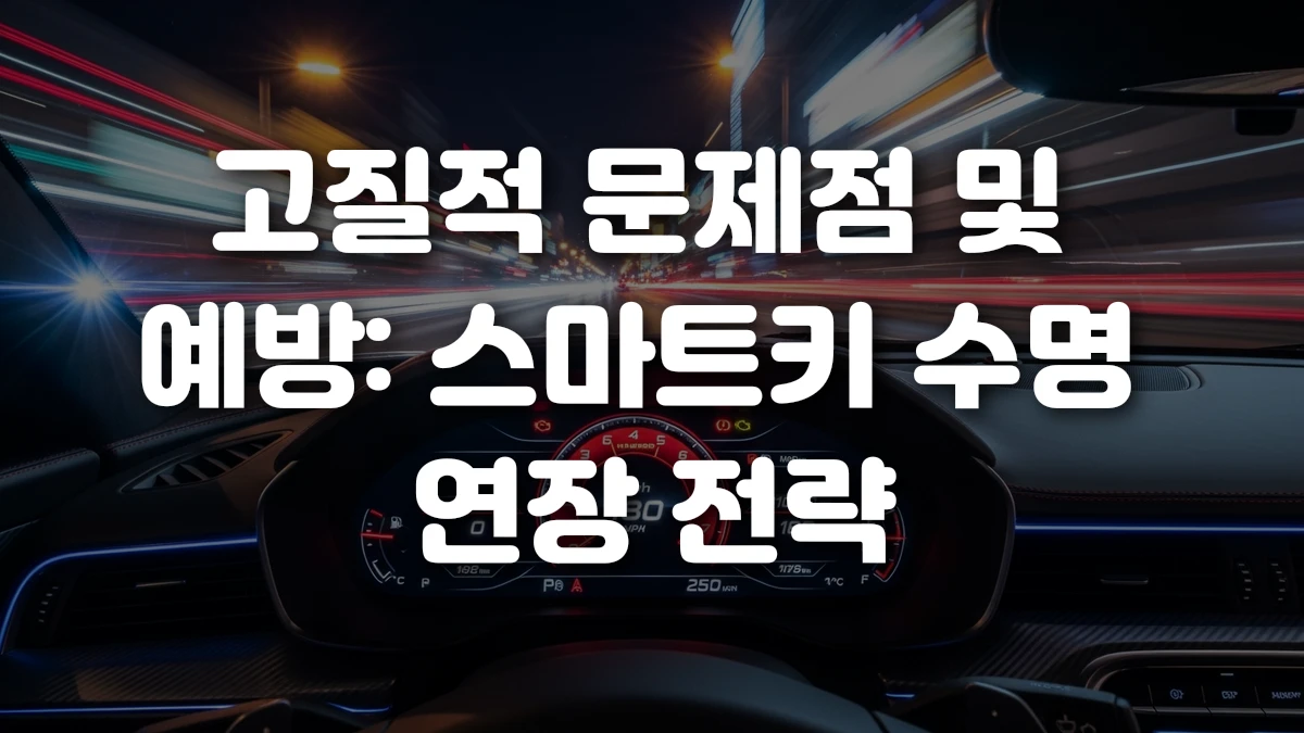 고질적 문제점 및 예방 스마트키 수명 연장 전략