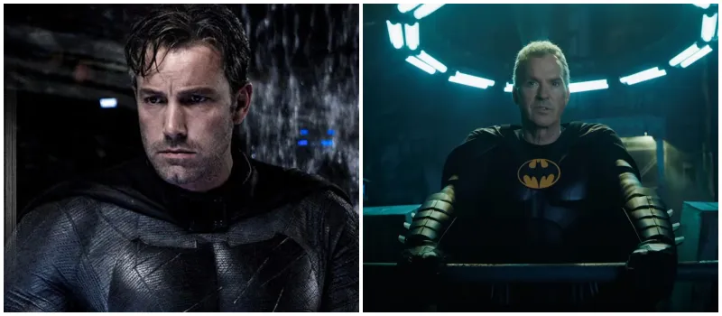 벤 애플렉이 연기하는 배트맨과 나이먹은 마이클 키튼이 연기하는 배트맨