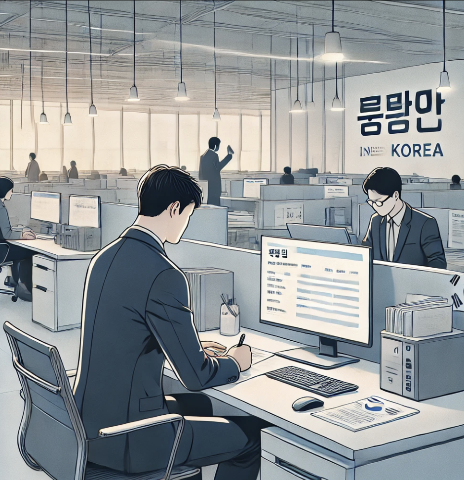 직장 등록을 하는 장면.