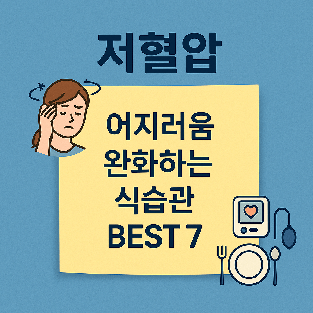 저혈압일 때 어지럼증 완화하는 식습관 BEST 7