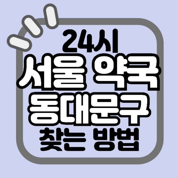 서울 동대문구 24시 야간 주말 공휴일 명절 추석 설 약국 병원 동물병원 찾기