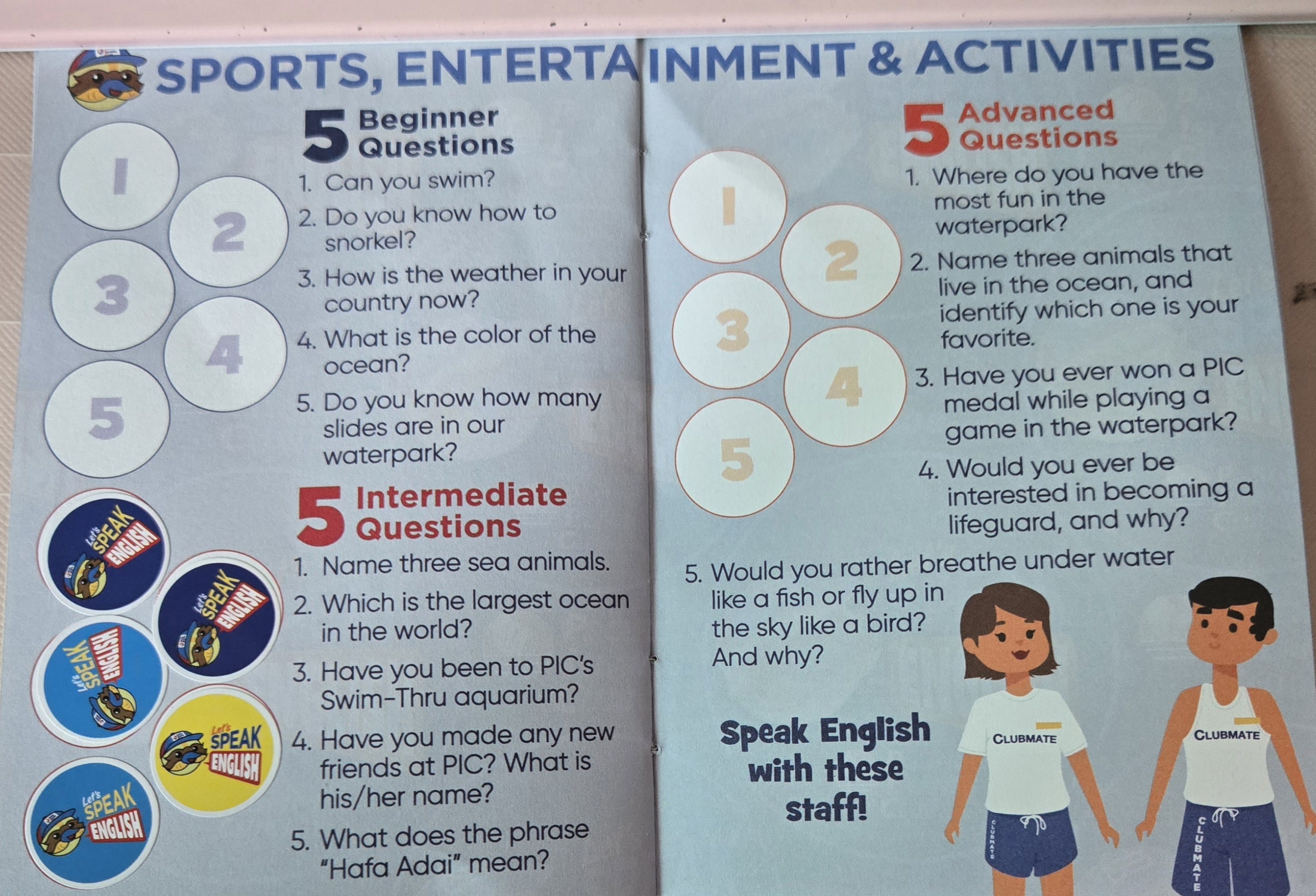 괌 pic Let's speak English