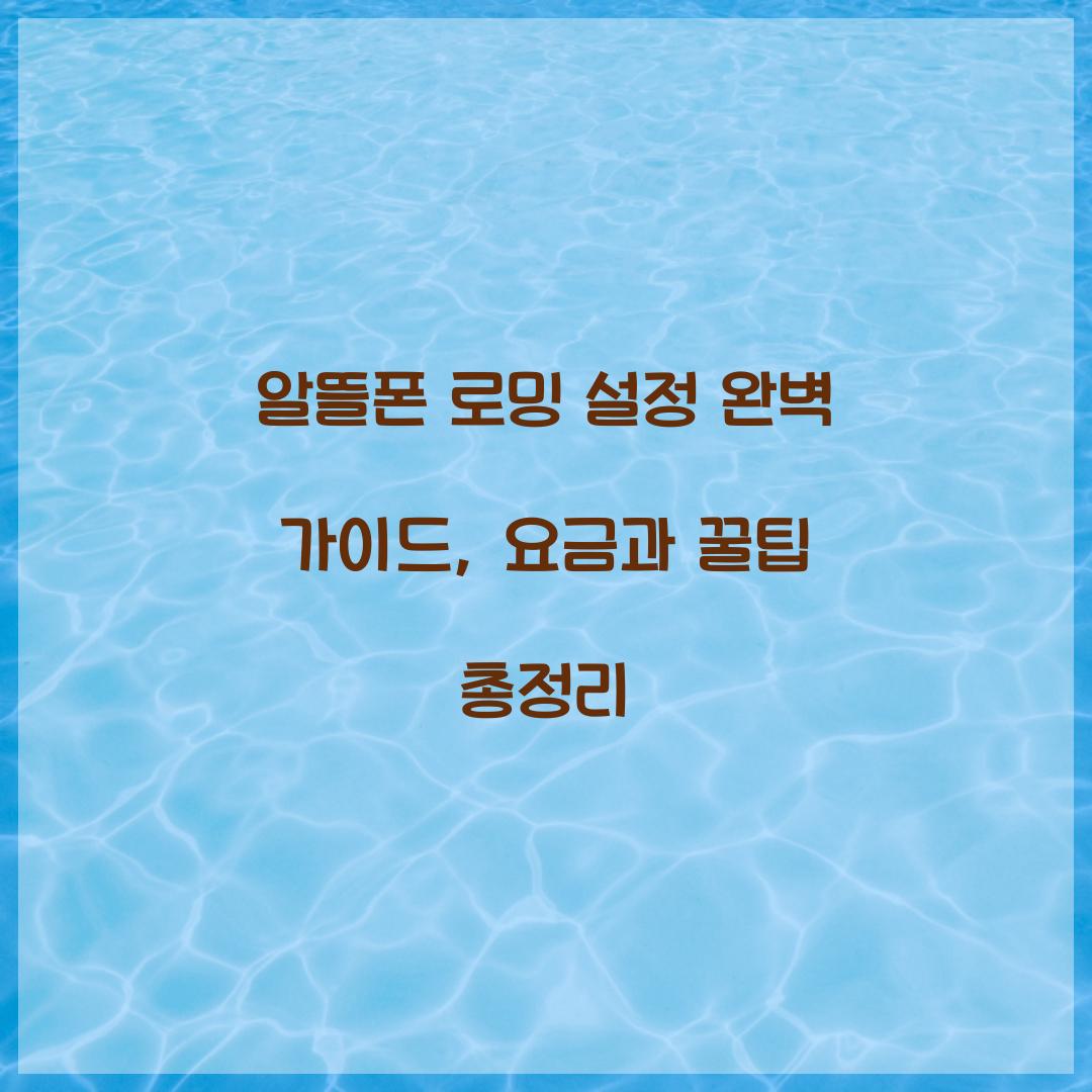 알뜰폰 로밍 설정